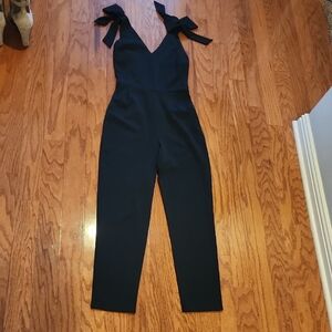 Chic Black Jumpsuit with Bow Straps